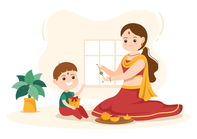 Raksha Bandhan Celebration  Illustration