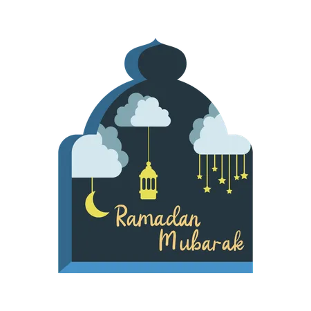 Ramadã Mubarak  Ilustração