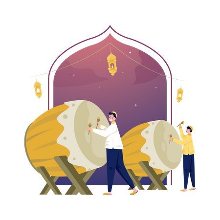 Ramadan bedug festival  Illustration