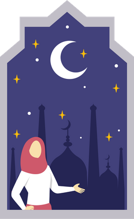 Ramadán celebrando  Ilustración