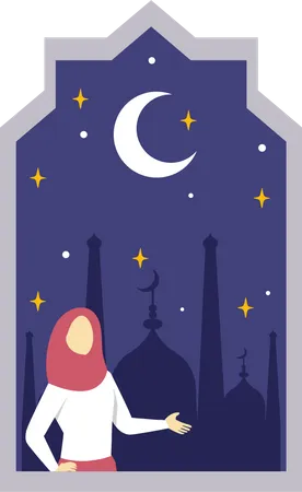 Ramadán celebrando  Ilustración