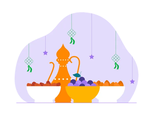 Comida de Ramadán  Ilustración