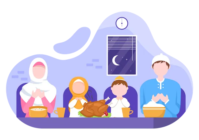 Ramadan Dinner Illustration