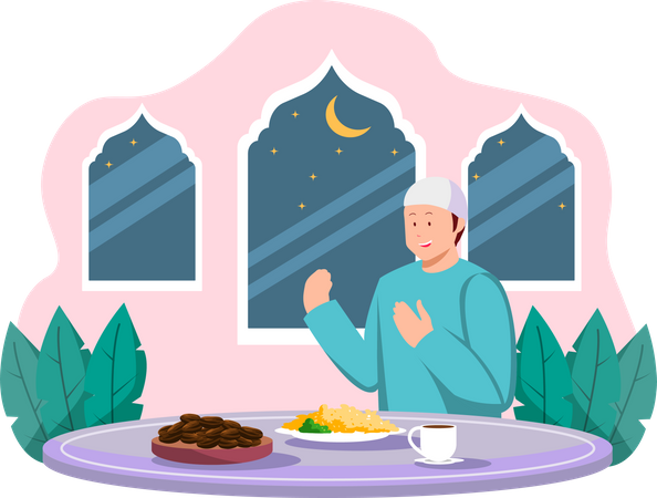 Ramadan dinner Illustration