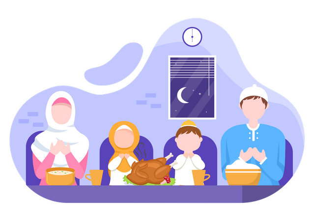 Ramadan Dinner  Illustration