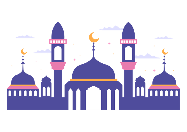 Ramadan kareem avec mosquée  Illustration