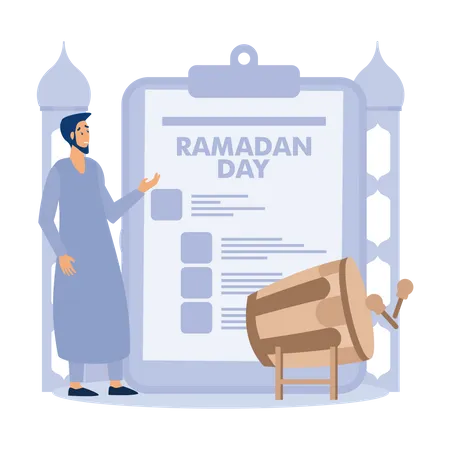 Ramadan Kareem fasting Illustration