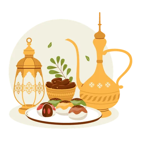 Ramadan Kareem Iftar-Feier  Illustration