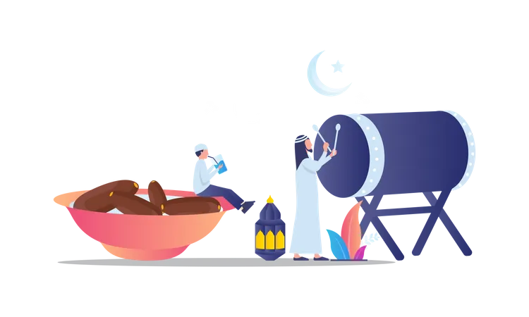 Ramadan Nacht  Illustration