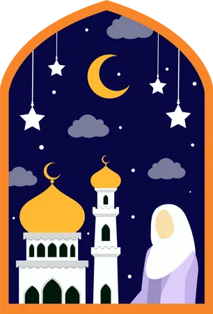 Ramadan Nacht  Illustration