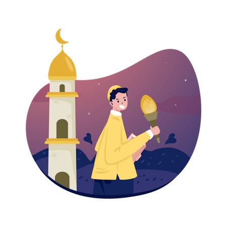 Ramadan-Nachtaktivitäten  Illustration