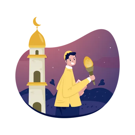 Ramadan-Nachtaktivitäten  Illustration