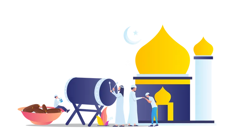 Ramadan Night Illustration