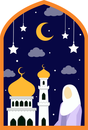 Ramadan Night Illustration