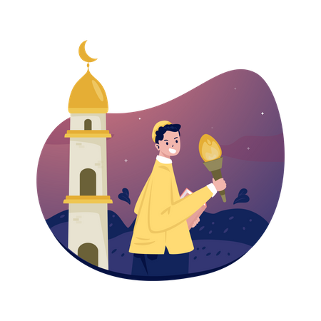 Ramadan night activities Illustration