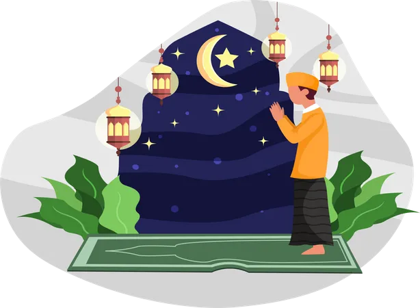 Ramadan prayer Illustration