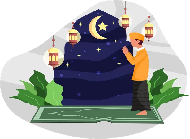 Ramadan prayer  Illustration