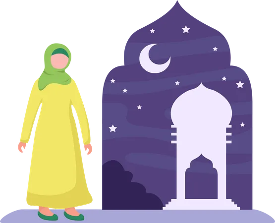 Ramadan Scene Illustration