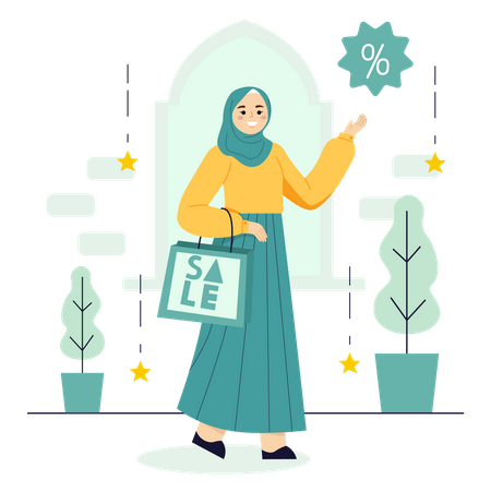 Ramadan shopping Sale Illustration