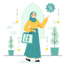 illustrations for eid shopping