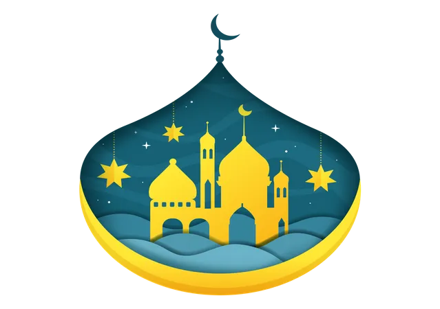 Ramadán Vacaciones Islámica  Ilustración