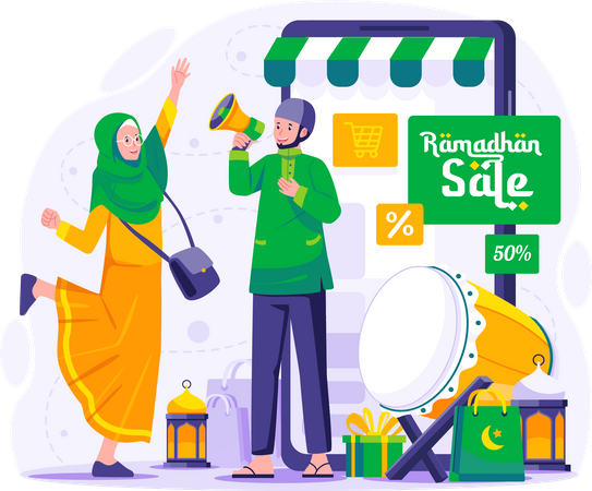 Ventes et achats du Ramadan  Illustration