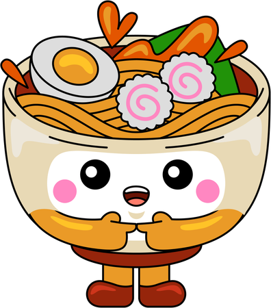 Ramen Mascot Character standing  Illustration