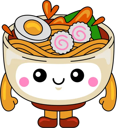 Personagem mascote ramen  Ilustração