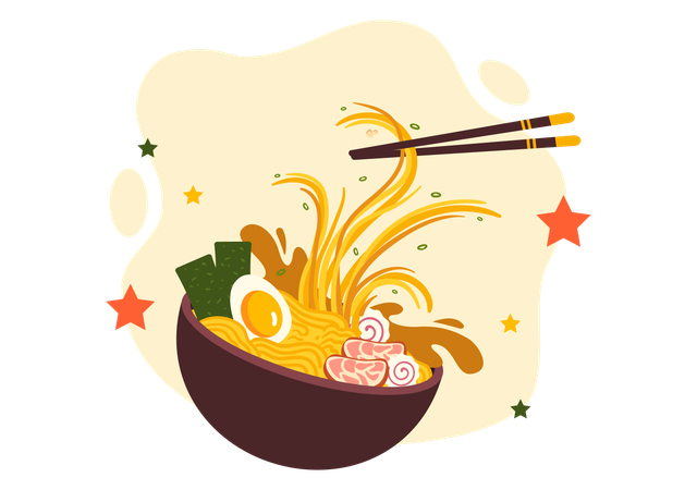 Ramen-Suppe  Illustration