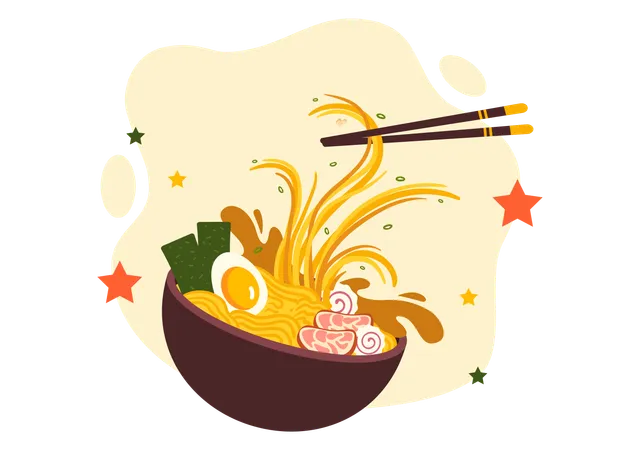 Ramen-Suppe  Illustration