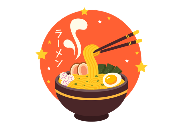 Ramen-Suppe  Illustration