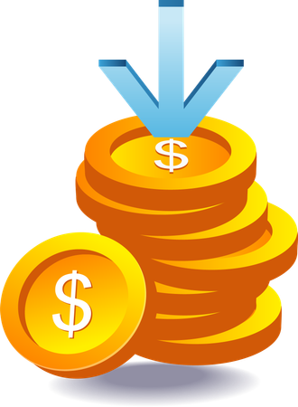 Random pile of coins  Illustration