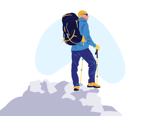 Randonneur de montagne  Illustration