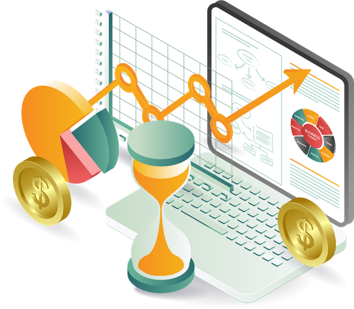 Temps de profit avec rapport d'analyse  Illustration