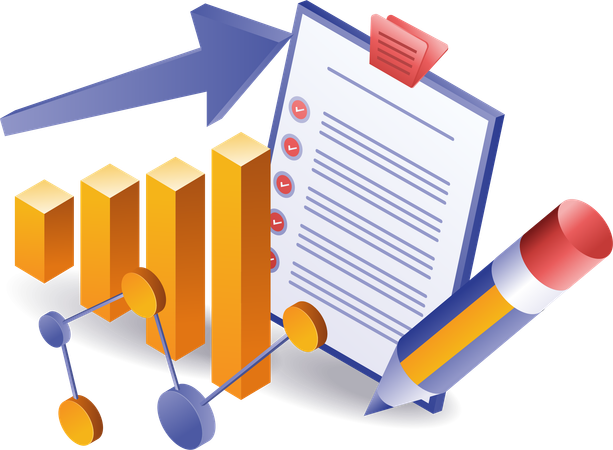 Rapport sur la croissance de l'entreprise  Illustration