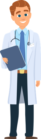 Docteur tenant un rapport  Illustration