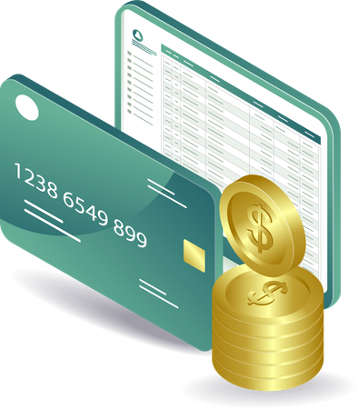 Rapport de données d'analyse et de paiement par carte Mastercard  Illustration