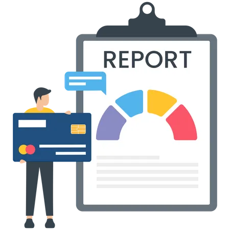 Rapport d'évaluation du crédit de l'homme  Illustration