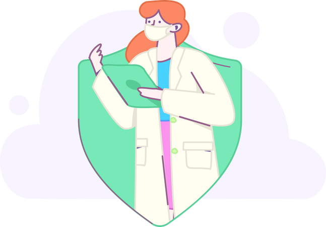 Rapport du patient en cours d'analyse par l'infirmière  Illustration