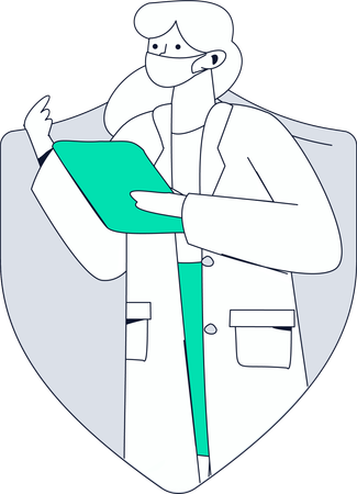 Rapport du patient en cours d'analyse par l'infirmière  Illustration
