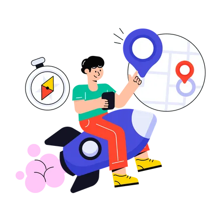 Rastreamento GPS on-line  Illustration