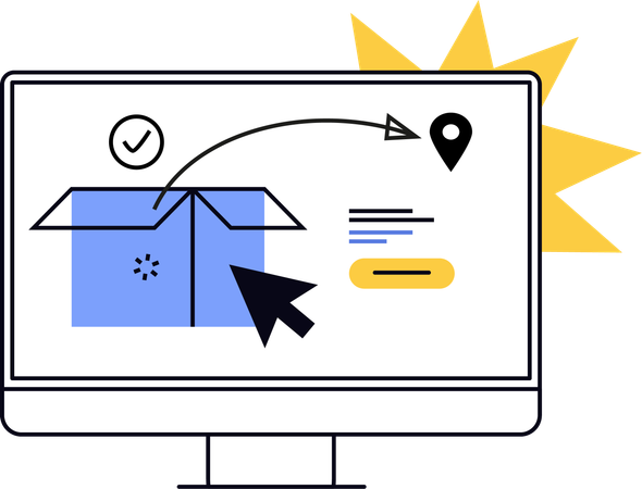 Rastreamento de encomendas online  Ilustração