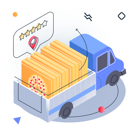 Rating pizza delivery service Illustration