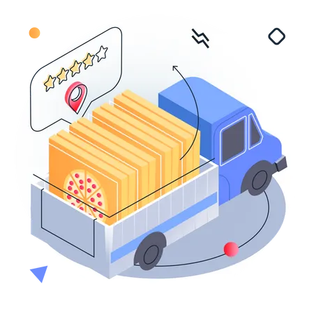 Rating pizza delivery service  Illustration