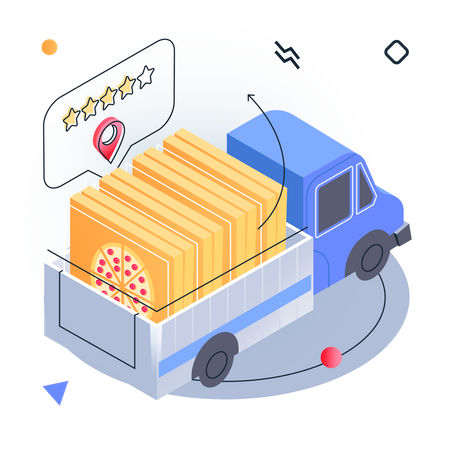 Rating pizza delivery service  Illustration