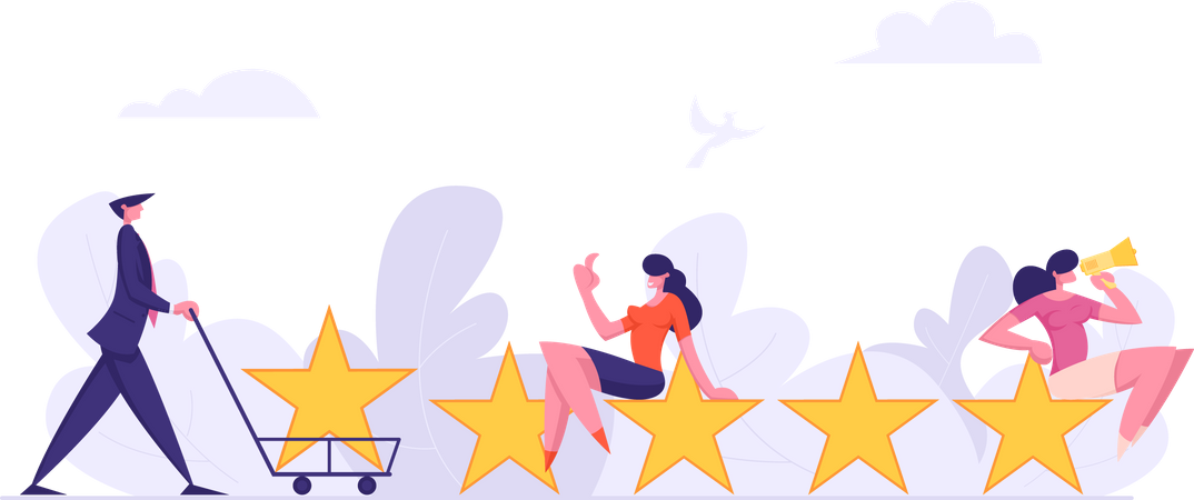 Rating System and Customer Review Illustration