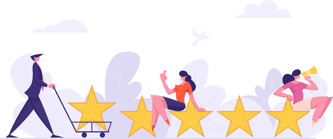 Rating System and Customer Review  Illustration