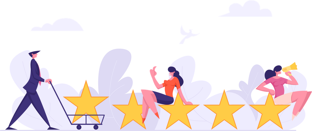 Rating System and Customer Review  Illustration