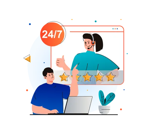 Rating to customer support service  Illustration