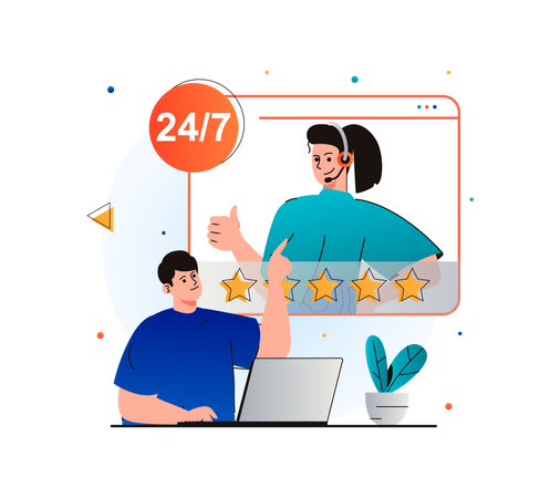 Rating to customer support service  Illustration